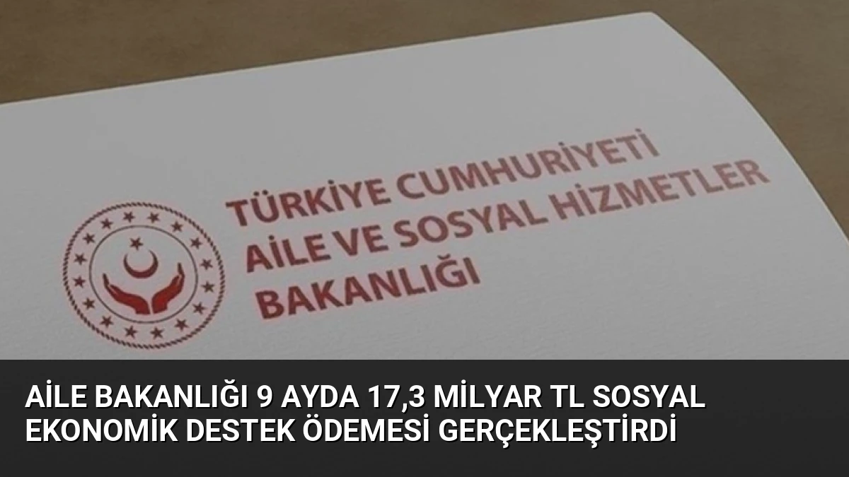 Aile Bakanlığı 9 Ayda 17,3 Milyar TL Sosyal Ekonomik Destek Ödemesi Gerçekleştirdi